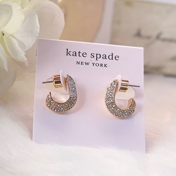 kate spade Jewelry - NEW KATE SPADE ♠️ RAISE THE BAR PAVE HUGGIE HOOPS